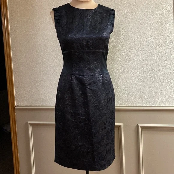 Antonio‎ Melani Women's black sparkly tapestry sleeveless sheath mini dress