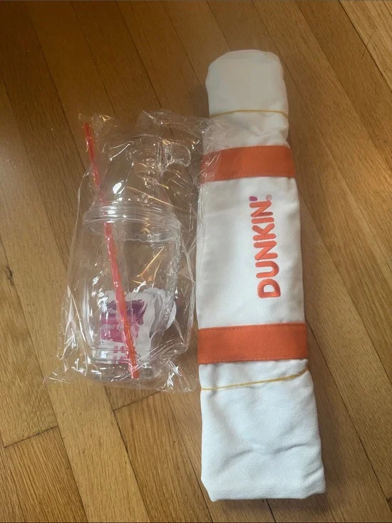 Dunkin Donuts White and Orange Reusable Tote bag and Eagle Cup Limited Edition