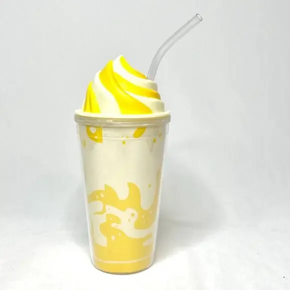 Disney Parks Dole Whip Plastic Drinking Cup With Straw
