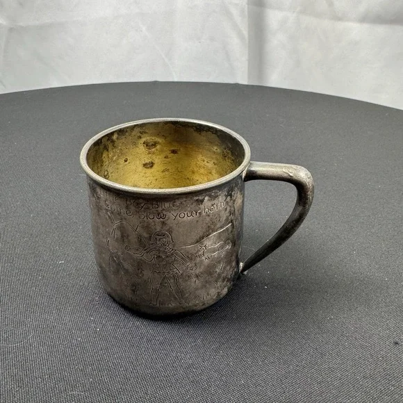 Little Boy Blue Silver Plated Mug Drinkware Cup Goblet - 2.5