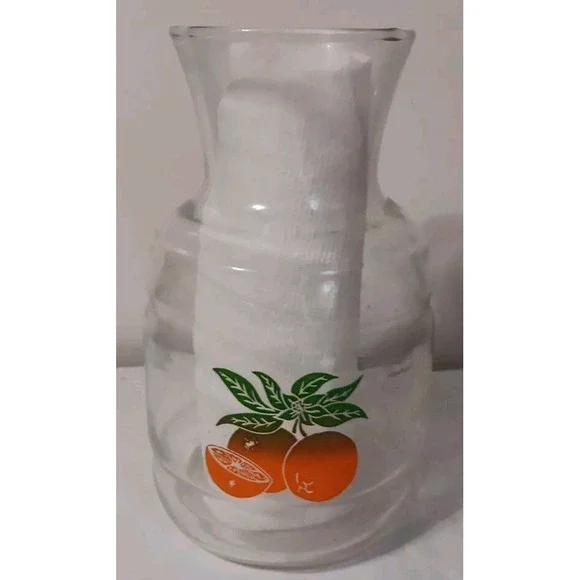 Vintage Orange Juice Carafe Jar GE Food Freezers‎ Beverage Glass Container