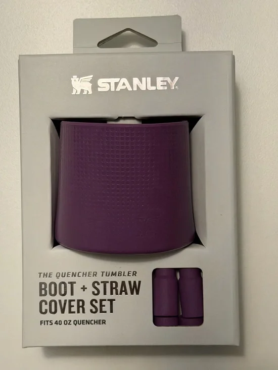Official Stanley Quencher 40 oz Tumbler Silicone Boot & Straw Cover Purple