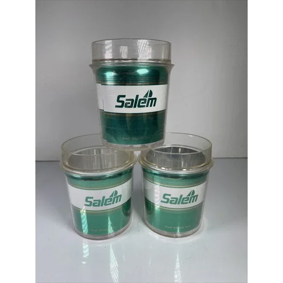 Vtg Advertising Salem Cigarettes  LOT of (3) Thermo- Serv Tumblers USA Cups Mugs