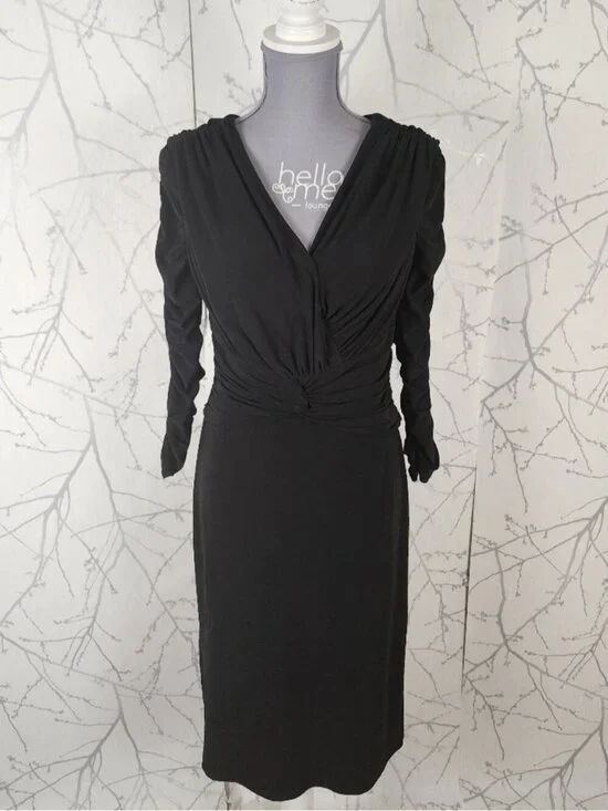 Joseph Ribkoff Slinky Jersey Ruched Surplice Midi Dress