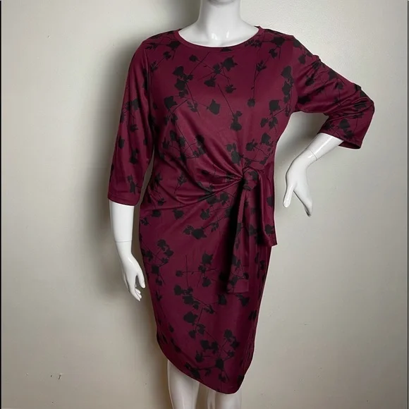 Liz Claiborne women’s dress 3/4 Sleeve red‎ size XL