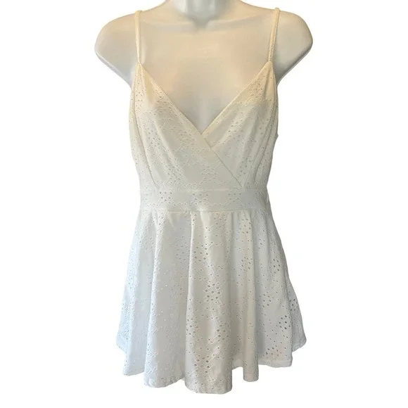 rue 21 Coquette Babydoll Lace Romper Dress Size M‎ Built-in-Shorts Cottage Angel