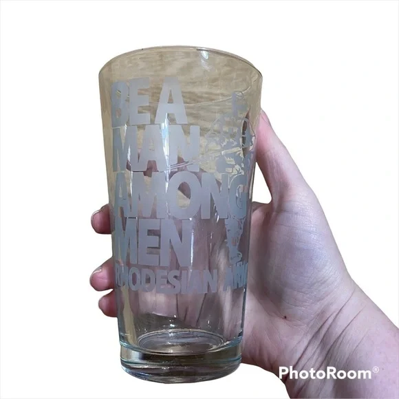 Be A Man Among Men Rhodesian Army Drinking Glass Clear