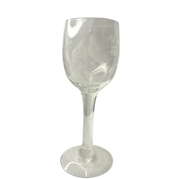 Princess House‎ Heritage Clear Crystal Etched Cordial Glass 4.25