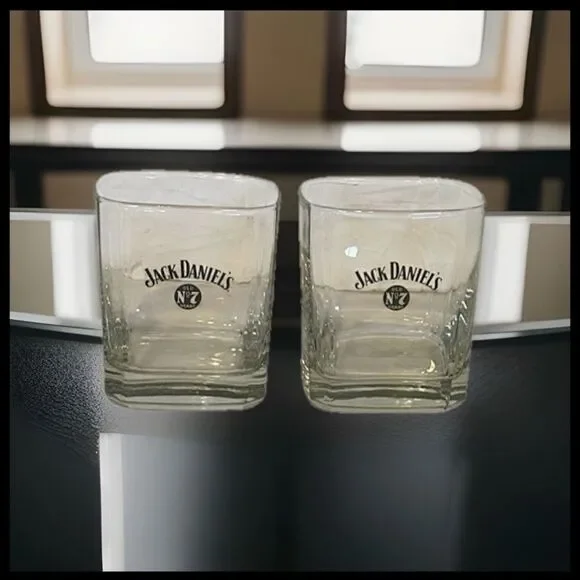 Jack Daniel's No 7 Squared Whiskey Glasses Set of 2