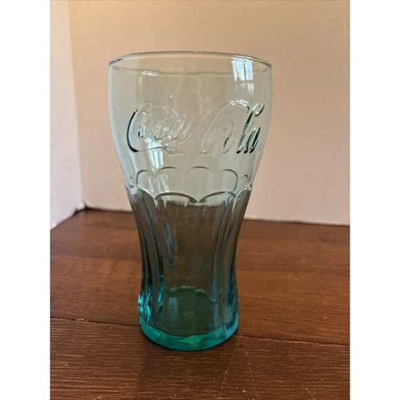 Libbey Glass 16 Oz Flat Tumbler Coca Cola Genuine Green 6