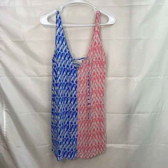 Nordstrom BP women's dual colored blue pink sleeveless‎ v-neck mini dress summer