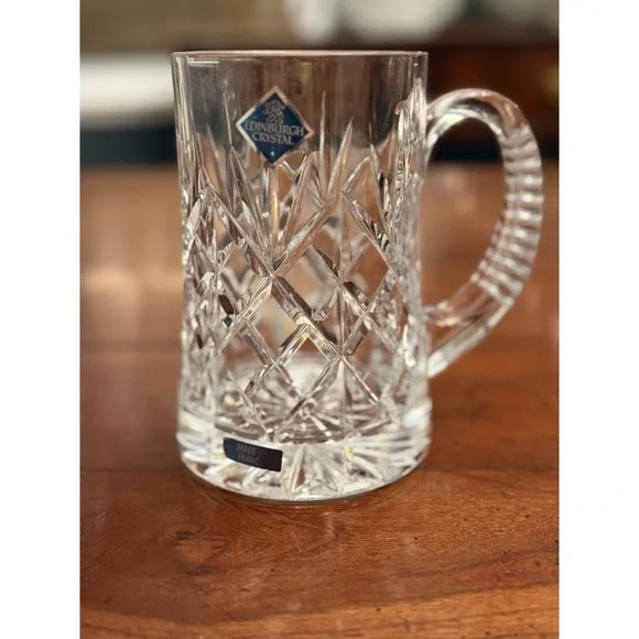 Vintage Edinburgh Crystal 1 Pint Beer Tankard Mug Made in France New With Tags