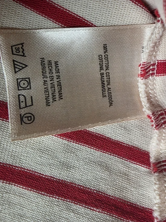 Maeve Anthropologie One-Shoulder Striped Dress | Red & Ivory Cotton