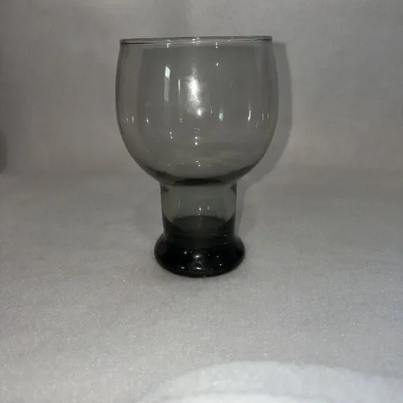1 Vintage MCM Libbey STAX Smoke Gray 5.5” Drinking Glass Goblet Replacement
