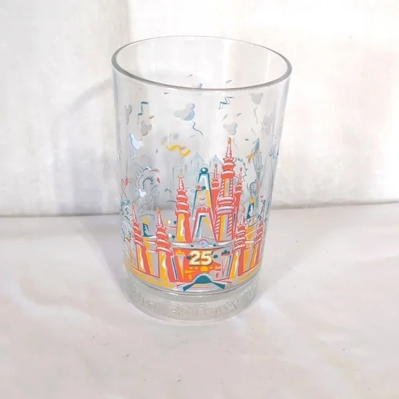 Disney 25 Year Anniversary Donald Duck Glass Cup Vintage