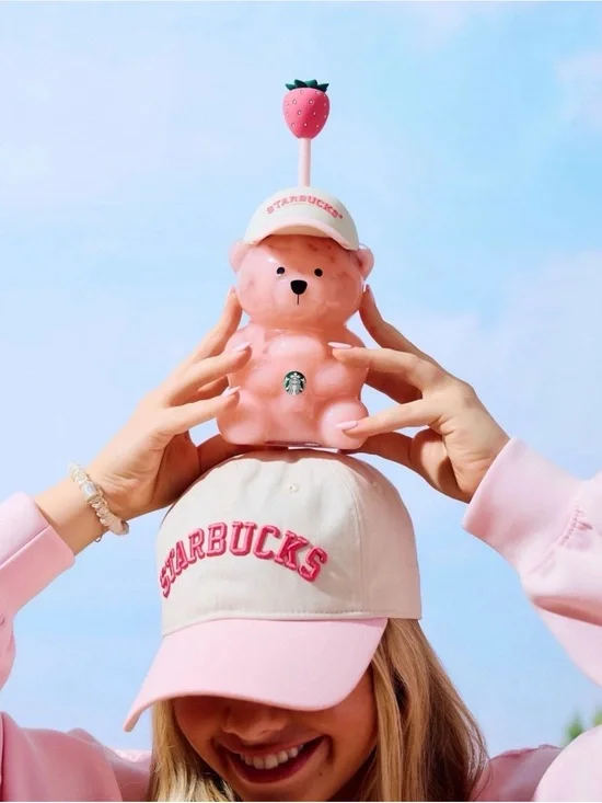 Starbucks Bear Cup with Strawberry 🍓 Top Limited Edition