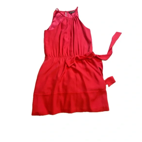 Express Scarlet Halter Dress with Waist Tie‎ – Size XS