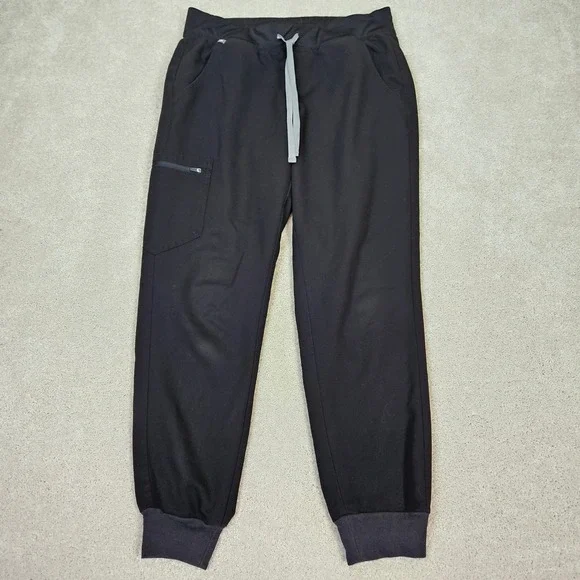 FIGS Women's Technical Collection Black Jogger Scrub Pants Technical Fabric Sz L