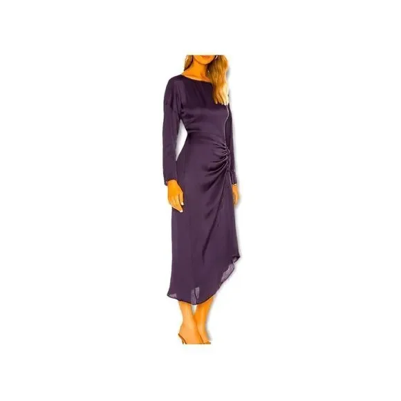 L'ACADEMIE Long Sleeve Midi Dress In Navy Sz S NWT