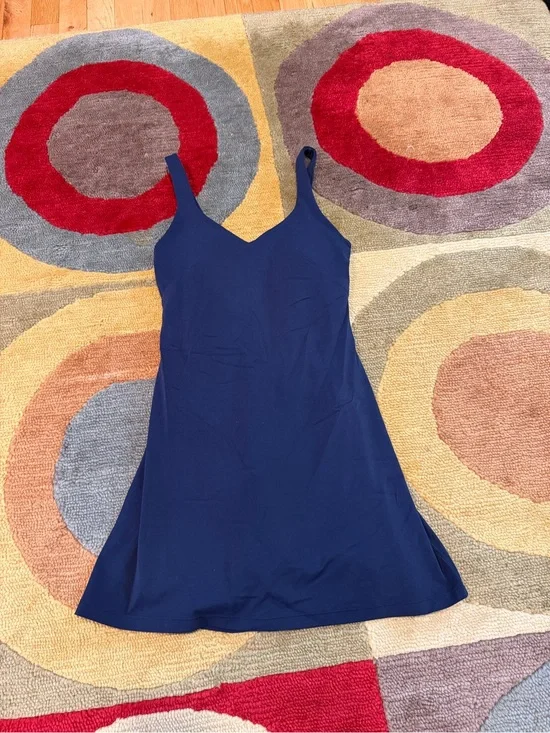 Lululemon Align Dress Navy Blue Built in Bra & Shorts Nulu Size 4 Runs Small