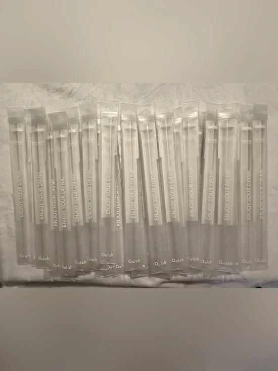 Lot of 40 OOLAB Ecozen Reusable Slanted Straws NEW