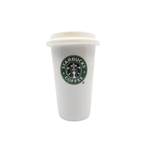 Starbucks Ceramic Travel Tumbler Mug Lid 12 oz- 2010 Collectors Item