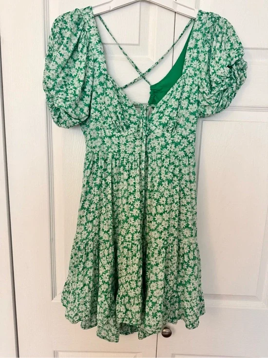 VICI Green Floral Smocked Dress