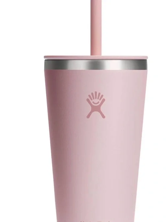 Hydro Flask Black Stainless Tumbler with Straw