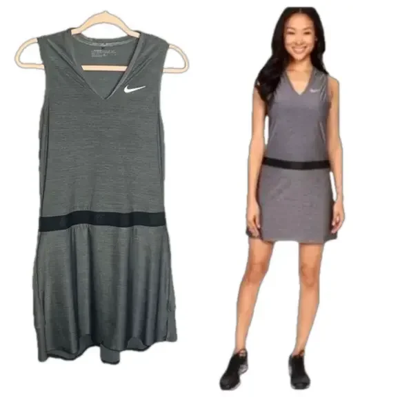 Nike Golf Women's Dri Fit Heather Gray Racerback Dress Size Small