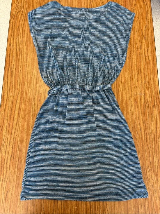 Max Studio Blue and White Striped Knit Dress