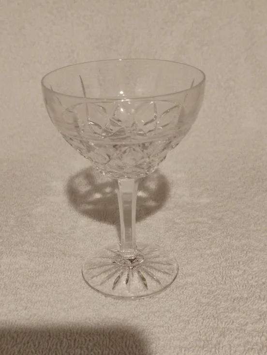 Classic Clear Cut Crystal Coupe Glass - Elegant Stemware
