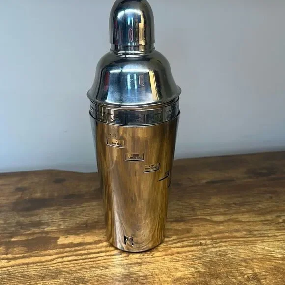 Pottery Barn Dial a Drink Cocktail Shaker 11”‎ Stainless Steel