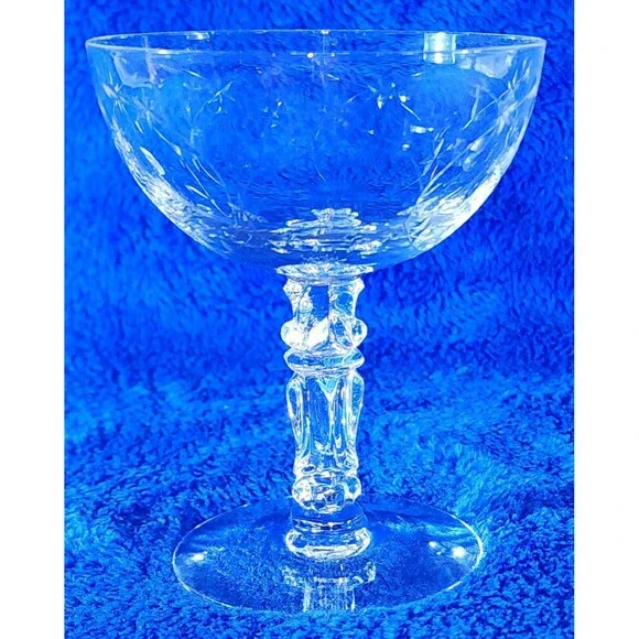 Vintage Champagne Glasses, Fostoria Christiana Pedestal Sherbet, Fine Crystal...