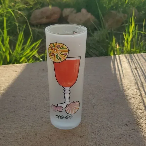 Vintage 1980s–1990s Sex on the Beach Recipe Cocktail Glass – Retro Barware
