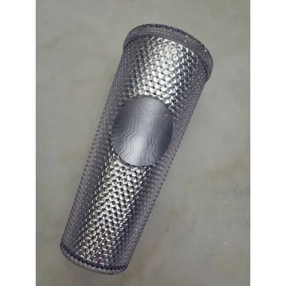 New Starbucks Clear Diamond Crystal Studded 24 oz Cold‎ Cup Tumbler