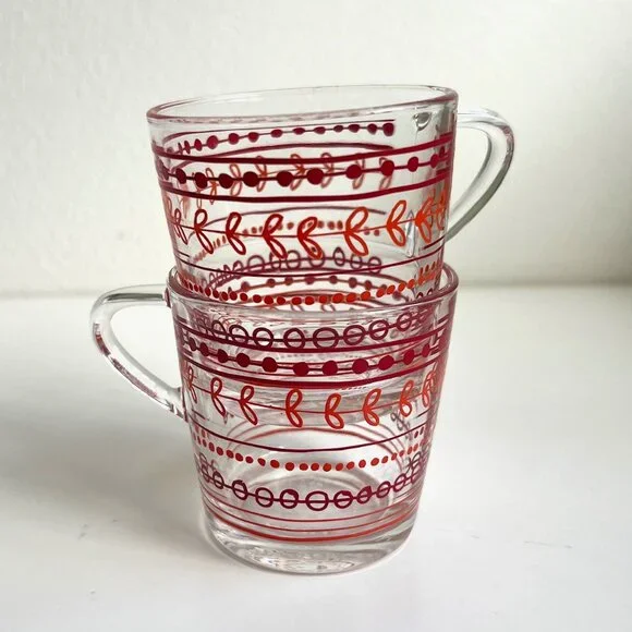 Vintage IKEA Godta Glass Espresso Mugs Made in France | Set of 2