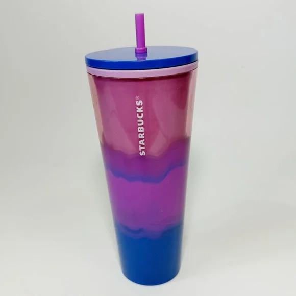 Starbucks Summer 2021 Color Wave 24 oz Venti Cold Cup Tumbler Pink Purple
