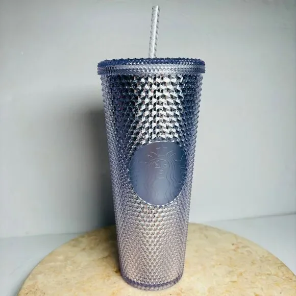 Starbucks Holiday Season Silver Cold Cup Bling Platinum Venti Tumbler Studded‎