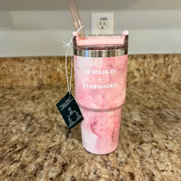 Starbucks Japan SAKURA 2026 3-Way Stainless Tumbler × STANLEY Marble Pink 414ml