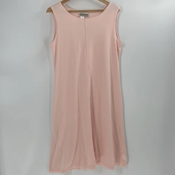 Coldwater Creek soft pink cotton blend  shift dress sleeveless summer womens