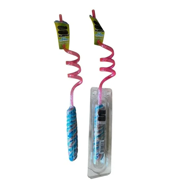 7 Eleven‎ Slurpee Blue Raspberry Candy Twist Swirl Straws Set Of 2