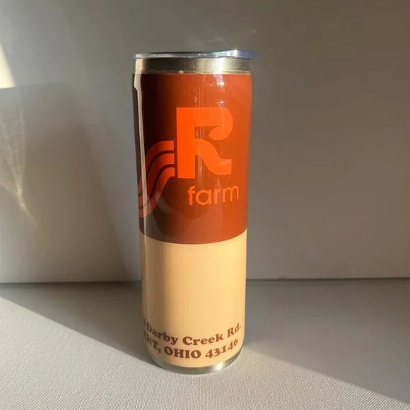 R Farm Orient Ohio Stainless Steel Insulated Travel Tumbler Brown Tan 8 Inch