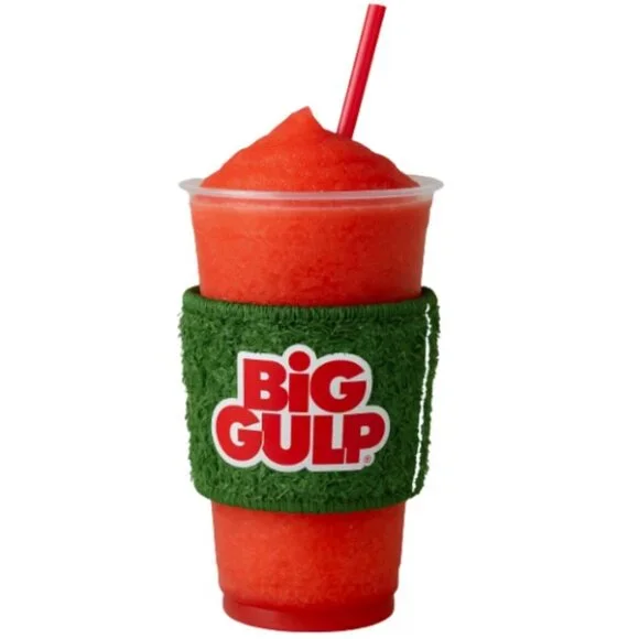 7-Eleven Big Gulp Astro‎ Turf Koozie Set of 2 Slurpee Cup Sleeve Football Grass