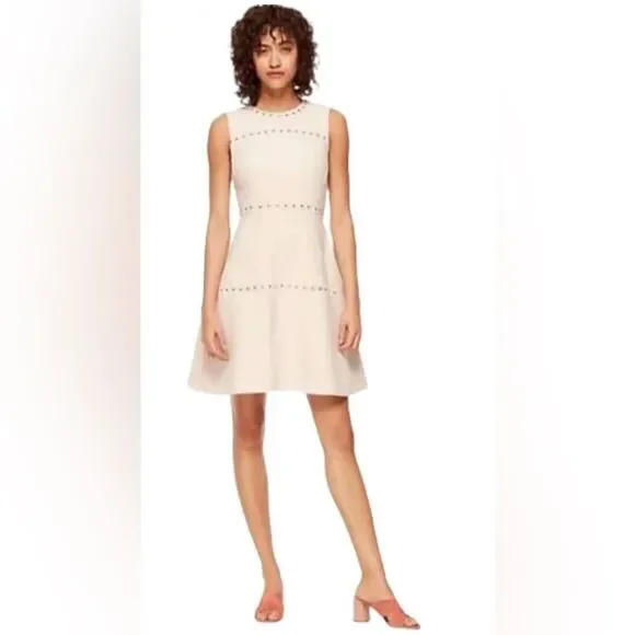 Kate spade  pale pink with gold studded dress A-line shape.