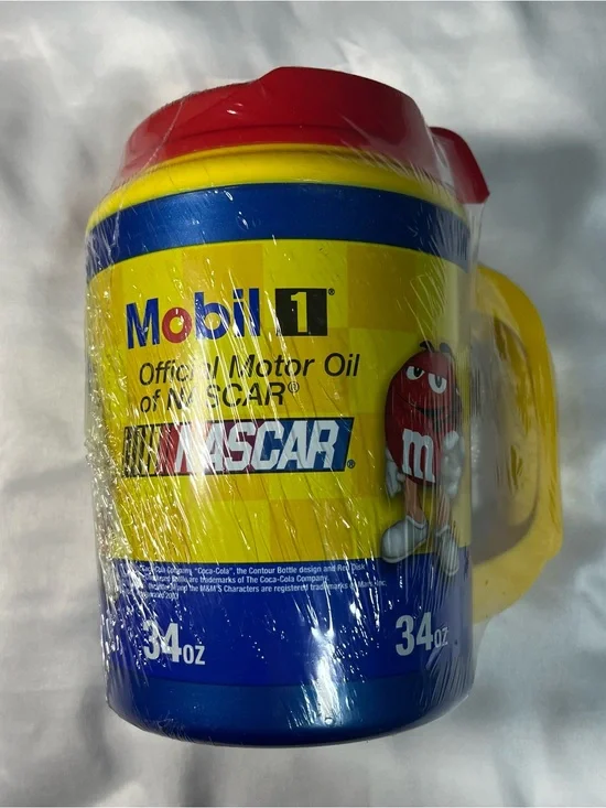 Mobil 1 NASCAR‎ M&M’s Coca-Cola 34oz Insulated Refillable Cup NEW Sealed