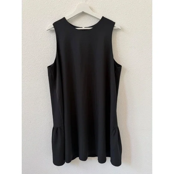 Chelsea28 Black Sleeveless Drop Waist Ruffle Hem Shift‎ Mini Dress XL