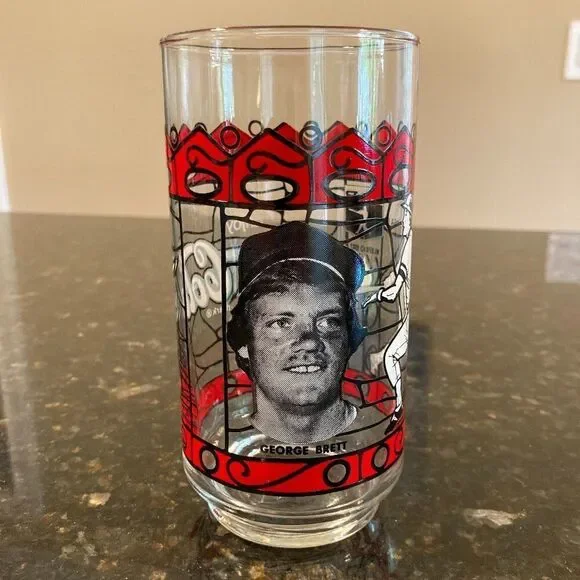 RARE Vintage 1982 George Brett Coca Cola Stained Glass