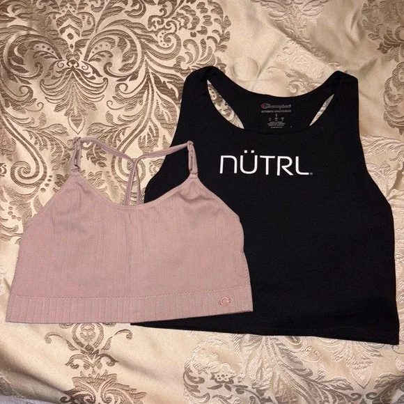Champion Crop‎ Top Small & Danskin Ribbed Bralette Small Athleisure Bundle