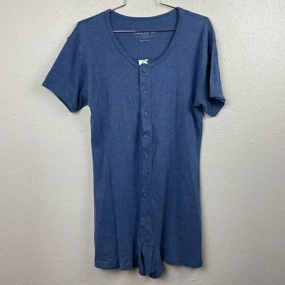 Laura Leigh Ltd. Intimates Blue Pajama Rompers Size M EUC