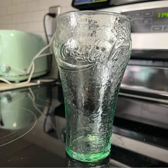 Coca Cola • “Enjoy” Green‎ Drinking Glass